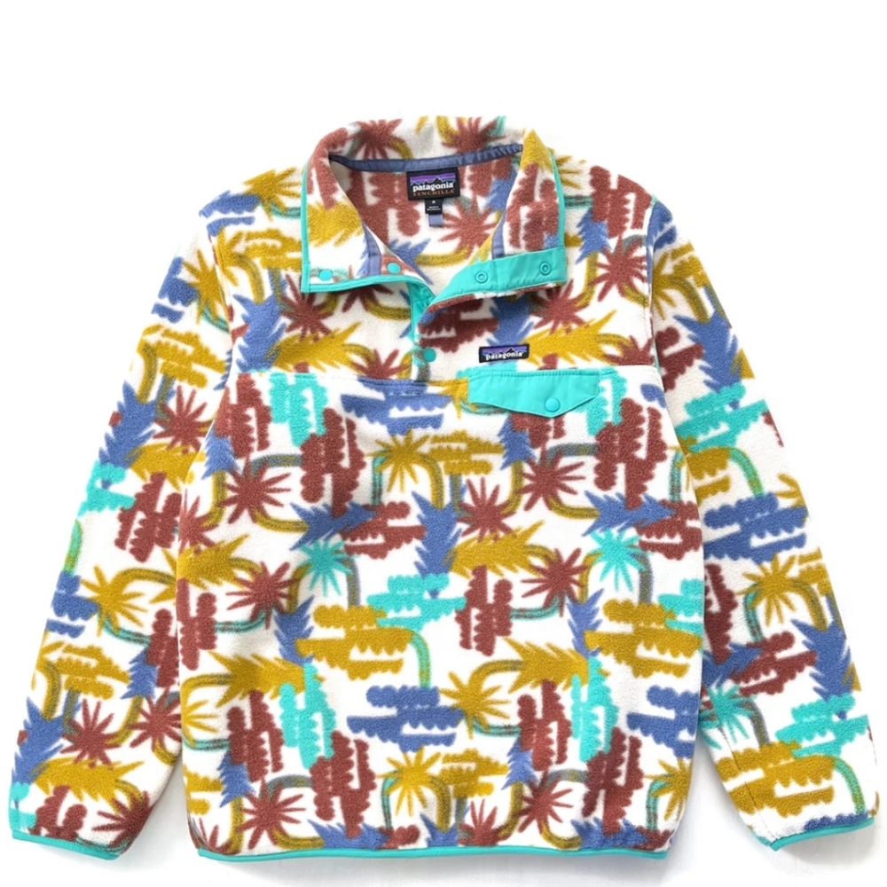 Patagonia Synchilla Snap-T Pullover Women's Small Tree Connection Big Fresh Teal